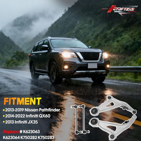 2 x Front Lower Control Arm with Ball Joint for Nissan Pathfinder 2013-2020, for Infiniti QX60 2014-2022, for Infiniti JX35 2013, K623063, K623064 in Saudi Arabia