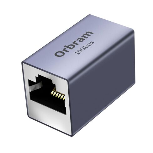 Orbram Ethernet Extender 10Gbps, 5 Pack RJ45 Coupler Adapter for Cat8/Cat7/Cat6/Cat5e/Cat5 Cables, 328ft Long-Distance Connection, Female to Female Connector, Aluminum Alloy Shell, Space Grey in Kuwait