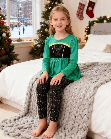 Toddler Girl Clothes Long Sleeve T-Shirt + Leggings Princess Toddlers Girls Outfits 2-7Y Kid 2Pcs Sets in Saudi Arabia