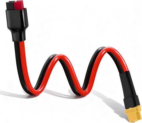 45A 10AWG Connector to O Ring Terminal with 15A/20A/30A/40A Protection Fuse, Compatible with Ads Connector Port, Dual Positive Negative ATC Style Fuse Holder Cable for Solar Generators Charging in Saudi Arabia