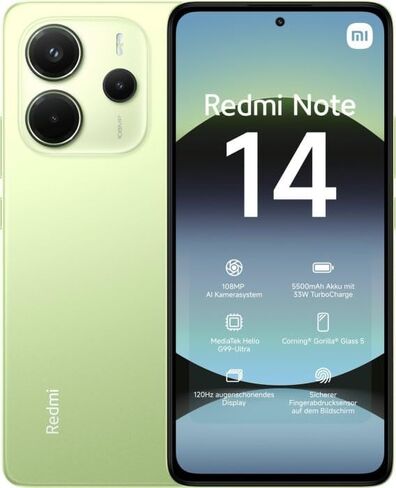 Xiaomi Redmi Note 14 4G LTE (for Tmobile Mint Tello Global) (256GB + 8GB) 6.67" 120Hz 108MP AI Camera Unlocked Global Version Dual Sim (Midnight Black) in Kuwait