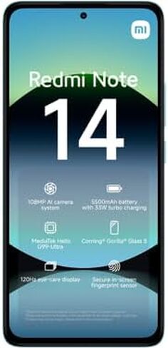 Xiaomi Redmi Note 14 4G LTE (for Tmobile Mint Tello Global) (256GB + 8GB) 6.67" 120Hz 108MP AI Camera Unlocked Global Version Dual Sim (Midnight Black) in Kuwait