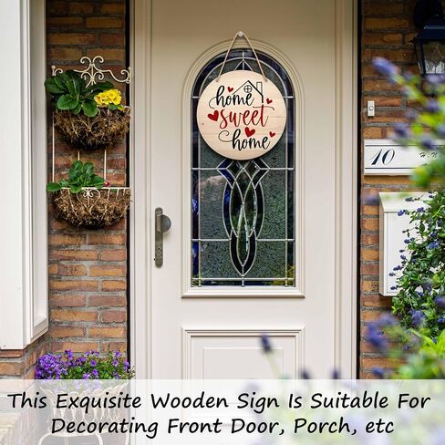 Welcome Sign for Front Door, Spring Round Hanging Sign With Rope, Floral Wall Decor For Farmhouse Home Front Door Porch, Housewarming Gifts for Family Friend, A19 in Saudi Arabia