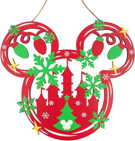Christmas Joy Door Sign Decorations, Wooden Wall Hanging Sign Décor for Christmas Party Supplies, Peppermint Wood Mouse Shaped Decorative Xmas Home Porch Plaques Ornaments Indoor and Outdoor (JOY) in Saudi Arabia