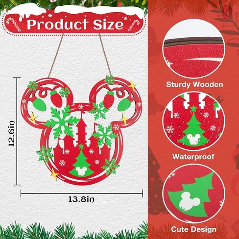 Christmas Joy Door Sign Decorations, Wooden Wall Hanging Sign Décor for Christmas Party Supplies, Peppermint Wood Mouse Shaped Decorative Xmas Home Porch Plaques Ornaments Indoor and Outdoor (JOY) in Saudi Arabia