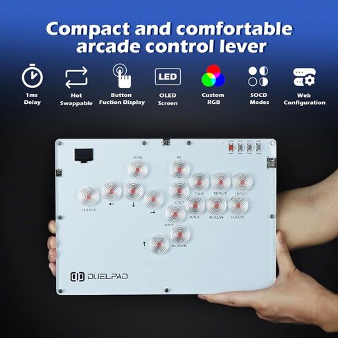 BITFUNX Duelpad Leverless Controller Arcade Stick Zen16, All-Button Arcade Controller 16Keys for PS4/PS3/PC/Switch/Steam, Arcade Fight Stick with SOCD/RGB/Turbo/Hot-Swap/Low Profile Switch in Saudi Arabia