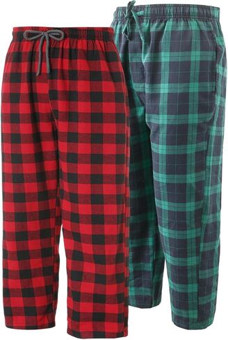 بنطلون نوم من MileyMarla للأولاد مصنوع من الفلانيل القطني بنسبة 100% وجيوب سفلية منقوشة من PJ in Kuwait