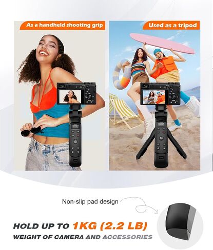 for Canon Tripod with Rechargeable Remote Control - Aodelan Wireless Shooting Grip with OLED Screen for Vlogging for Canon G7X III, G5XII, SX70 HS, EOS RP, EOS R, R5, R6, M50, M50 II, 77D, 250D, T8i in Saudi Arabia