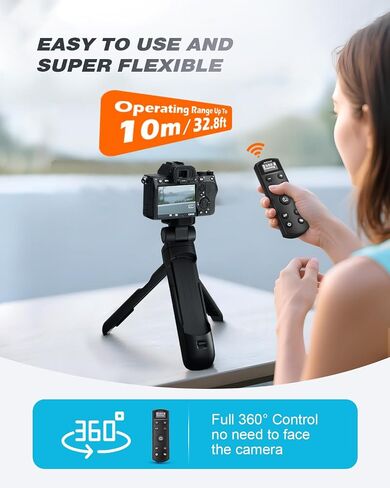 for Canon Tripod with Rechargeable Remote Control - Aodelan Wireless Shooting Grip with OLED Screen for Vlogging for Canon G7X III, G5XII, SX70 HS, EOS RP, EOS R, R5, R6, M50, M50 II, 77D, 250D, T8i in Saudi Arabia