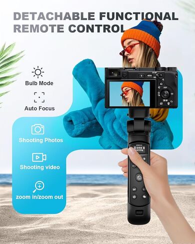 for Canon Tripod with Rechargeable Remote Control - Aodelan Wireless Shooting Grip with OLED Screen for Vlogging for Canon G7X III, G5XII, SX70 HS, EOS RP, EOS R, R5, R6, M50, M50 II, 77D, 250D, T8i in Saudi Arabia