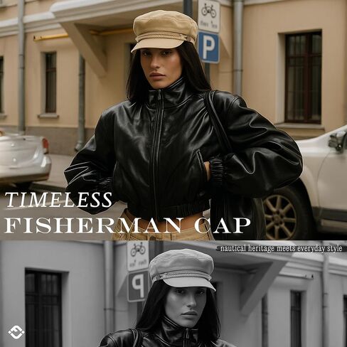 Funky Junque Greek Fisherman Newsboy Cap, Cotton Captains Bakerboy Hat in Kuwait