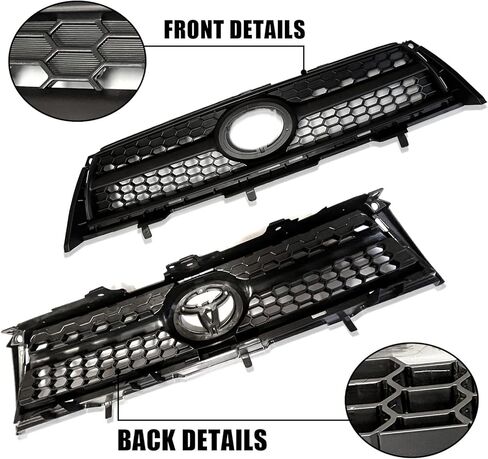 Front Bumper Grille Assembly Compatible With 2009-2012 Toyota RAV4 Base/Sport Model Black With Chrome Trim ABS Insert Grill Replacement TO1200315/531010R010 in Kuwait
