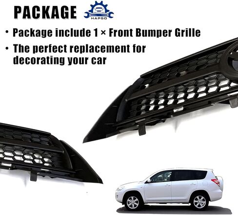 Front Bumper Grille Assembly Compatible With 2009-2012 Toyota RAV4 Base/Sport Model Black With Chrome Trim ABS Insert Grill Replacement TO1200315/531010R010 in Kuwait