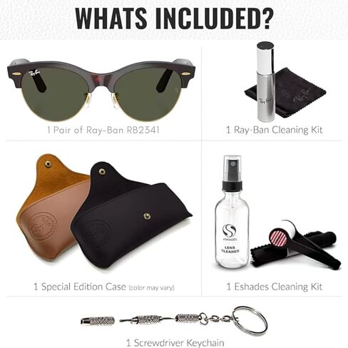 نظارات شمسية راي بان RB2341 CLUBMASTER WAY مربعة الشكل للرجال والنساء مع مجموعة نظارات RAYBAN الرسمية in Saudi Arabia