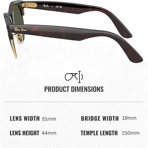 نظارات شمسية راي بان RB2341 CLUBMASTER WAY مربعة الشكل للرجال والنساء مع مجموعة نظارات RAYBAN الرسمية in Saudi Arabia