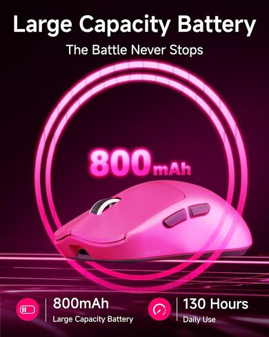 SEUNKWANG EWEAND X23 Pro Gaming Mouse, Tri-Mode 2.4G/USB-C/Bluetooth Wireless Mouse, PAW3311 Sensor, 12,000 DPI, 59g Lightweight, 1ms Ultra-Low Delay, Gaming & Computer Mouse for Laptop/PC/Mac-Pink in Saudi Arabia