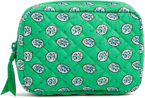 حقيبة تنظيم المجوهرات النسائية المصنوعة من القطن بسحاب من Vera Bradley، مظهر وردي - قطن معاد تدويره، مقاس واحد in Kuwait