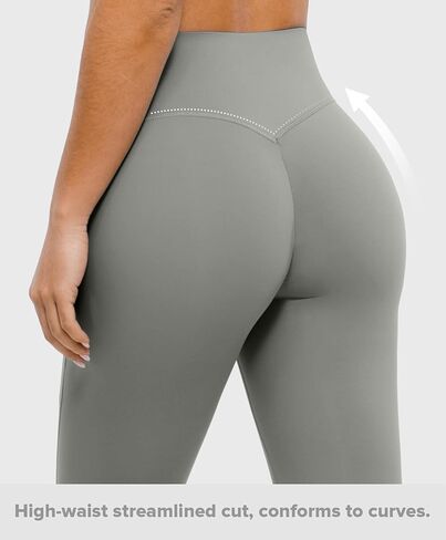 سروال يوجا BRXL للنساء عالي الخصر للتحكم في البطن بدون درزات أمامية مع جيوب للتمرين والجري في صالة الألعاب الرياضية 25 بوصة برتقالي L in Kuwait