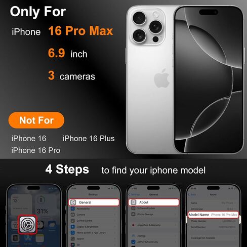 Slim Case for iPhone 16 Pro Max, 1.9mm Minimalist Phone Case Compatible with MagSafe (38 Magnets), Thin Light Translucent Anti-Scratch (Basalt Black, iPhone 16 Pro Max) in Kuwait