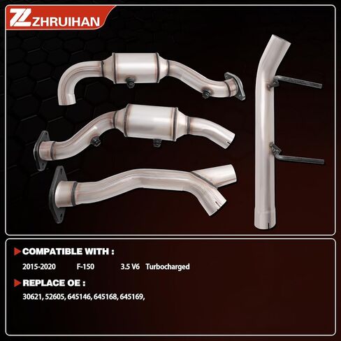 مجموعة المحول الحفاز متوافقة مع محرك F150 2004-2008 5.4L V8 وMark lt 2006-2008 5.4L V8 ناقل الحركة RWD، Repklace OE: 645461 645843، (متوافق مع وكالة حماية البيئة) in Kuwait