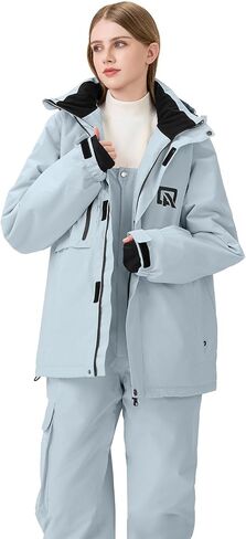 GS SNOWING Women's Ski Jackets and Pants Set Windproof Waterproof Snowboard Jacket Bibs Two Piece Ski Suits in Saudi Arabia