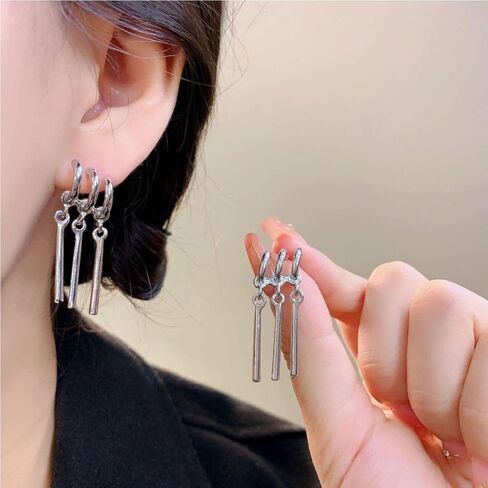 Zoro Anime Earrings for Women Men - Gold Chunky Bar Drop Earrings - One Piece Cosplay Silver Cuff Dangle Statement Jewelry in Saudi Arabia
