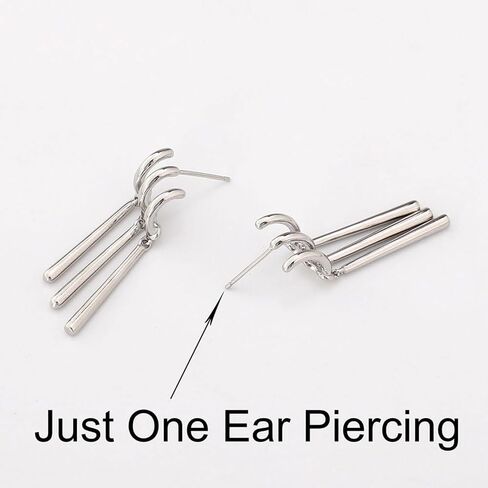 Zoro Anime Earrings for Women Men - Gold Chunky Bar Drop Earrings - One Piece Cosplay Silver Cuff Dangle Statement Jewelry in Saudi Arabia