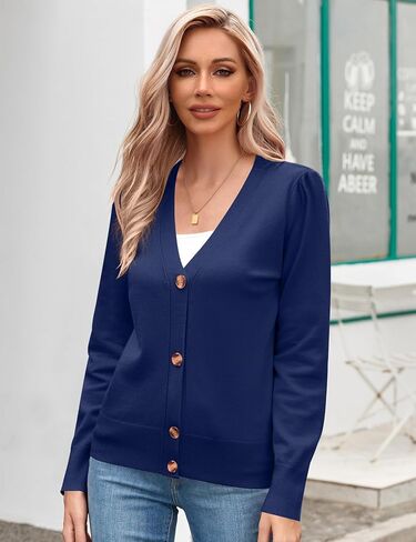 Women's 2025 Fall Lightweight Cardigan Sweater Button Down Knit Long Sleeve Jackets V Neck Open Front Cardigans for Dresses in Saudi Arabia