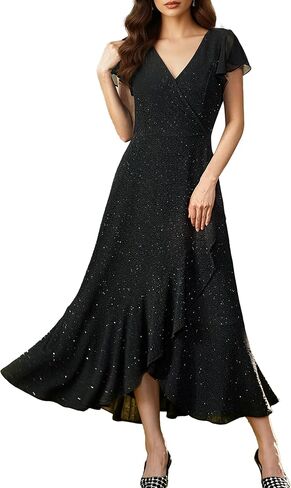 Black Formal Dresses for Women Gowns Evening Party Cocktail Dress,Women Formal Party Dress,V Neck Wedding Guest Dresses. in Kuwait