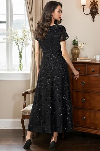 Black Formal Dresses for Women Gowns Evening Party Cocktail Dress,Women Formal Party Dress,V Neck Wedding Guest Dresses. in Kuwait