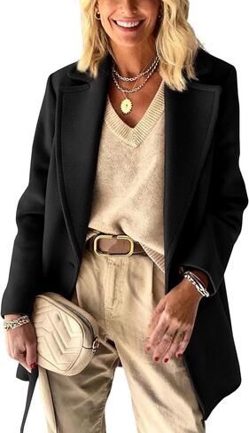 IDEALSANXUN Womens Wool Blazer Fall Winter Pea Coat Business Work Suit Jackets in Saudi Arabia