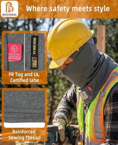 BOCOMAL FR قناع الوجه بالاكلافا المقاوم للهب بتصنيف قوس NFPA2112 CAT2 خوذة بطانة تغطي غطاء محرك السيارة للحام in Saudi Arabia
