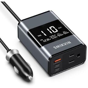 300W CAR POWERNERTER - محول 12 فولت إلى 110 فولت AC مع 2 منافذ AC ومنافذ USB (2 PD 36W + 2 QC3.0 30W) ، شاشة الجهد ، مروحة التبريد للكمبيوتر المحمول/CPAP/السفر in Kuwait
