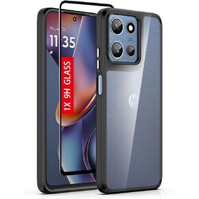 for Motorola Moto G-Play-2024 Case: Military-Grade Shockproof Phone Cover with Tempered Glass Screen Protector, Anti-Scratch & Reinforced Bumpers - Crystal Clear in Saudi Arabia