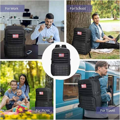 BERTASCHE Lunch Backpack, Laptop Backpack 15.6 inch w/Insulated Cooler Lunch box for Men Women, Casual Daypack for Work Commuter Picnic College,Black in Kuwait