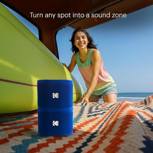 مكبر صوت Kodak Soundbrix ™ Bluetooth مع HD Sound Portable IPX4 مقاومة للماء حتى 5H وقت اللعب v5.4 للحفلة المنزلية في الهواء الطلق الشاطئ الأدوات الإلكترونية هدية عيد ميلاد هدية أصفر قابلة للتكديس in Kuwait