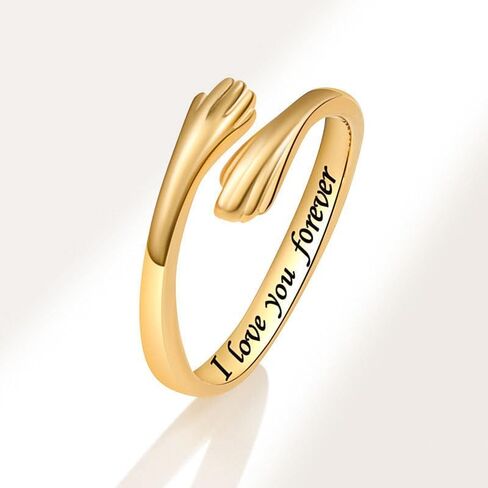 Hope Rings Hug Ring for Granddaughter Hug Ring to My Granddaughter Non Tarnish Adjustable Inspirational Always With You I Love You Forever Message Jewelry Gift in Saudi Arabia