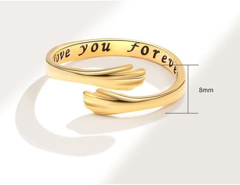 Hope Rings Hug Ring for Granddaughter Hug Ring to My Granddaughter Non Tarnish Adjustable Inspirational Always With You I Love You Forever Message Jewelry Gift in Saudi Arabia