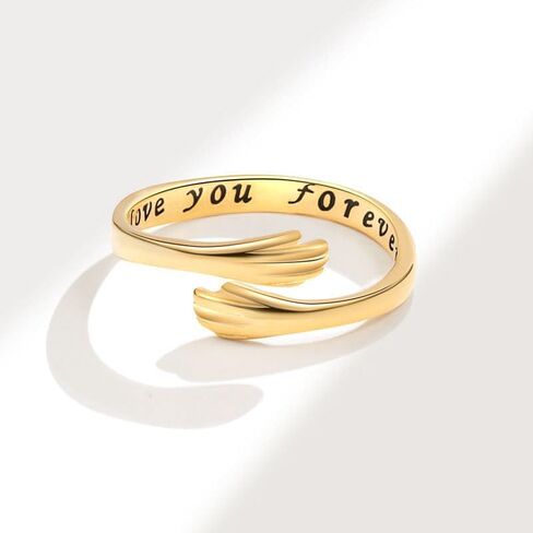 Hope Rings Hug Ring for Granddaughter Hug Ring to My Granddaughter Non Tarnish Adjustable Inspirational Always With You I Love You Forever Message Jewelry Gift in Saudi Arabia