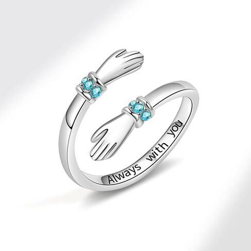 Hope Rings Hug Ring for Granddaughter Hug Ring to My Granddaughter Non Tarnish Adjustable Inspirational Always With You I Love You Forever Message Jewelry Gift in Saudi Arabia
