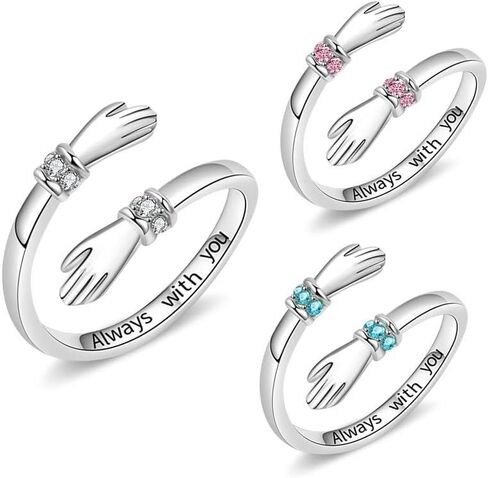 Hope Rings Hug Ring for Granddaughter Hug Ring to My Granddaughter Non Tarnish Adjustable Inspirational Always With You I Love You Forever Message Jewelry Gift in Saudi Arabia