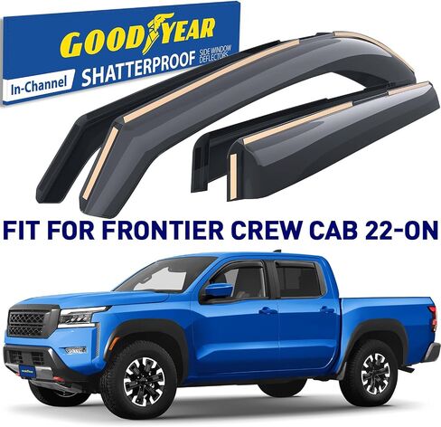 Goodyear Shatterproof in-Channel Window Deflectors for Toyota Sequoia 2023-2025, Rain Guards, Window Visors for Cars, Vent Deflector, Car Accessories, 4 pcs - GY008722 in Saudi Arabia