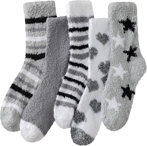 Fuzzy Socks for Women - 5 Pairs Warm Cozy Socks For Women Mom, Slipper Socks Winter in Kuwait