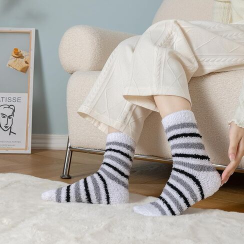Fuzzy Socks for Women - 5 Pairs Warm Cozy Socks For Women Mom, Slipper Socks Winter in Kuwait