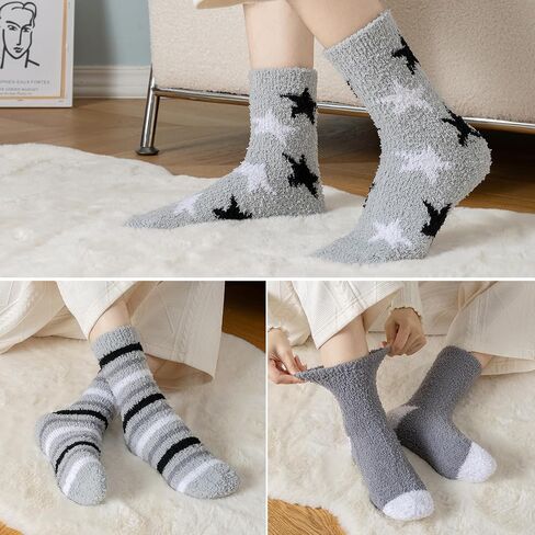 Fuzzy Socks for Women - 5 Pairs Warm Cozy Socks For Women Mom, Slipper Socks Winter in Kuwait