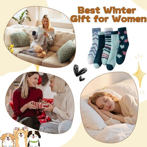 جوارب غامضة للنساء - 5 أزواج جوارب دافئة ومريحة للأمهات، جوارب شتوية in Kuwait