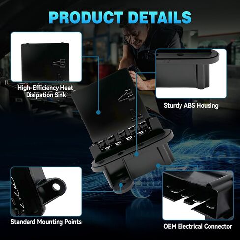 استبدال مقاوم محرك منفاخ المروحة HVAC لـ دودج رام 1500 2500 3500 1994-2009 يستبدل RU109 4720278 68004241AA مقاوم مروحة التكييف in Kuwait