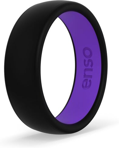 خاتم زفاف من السيليكون ثنائي اللون من Enso Rings - خاتم زفاف مضاد للحساسية بلونين - شريط مريح لأسلوب حياة نشط - سيليكون من الدرجة الطبية - حزام للجنسين بسمك 1.75 مم in Saudi Arabia