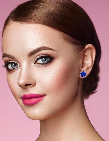 Gold Plated Stainless Steel Four Leaf Clover Stud Earrings for Women in Kuwait