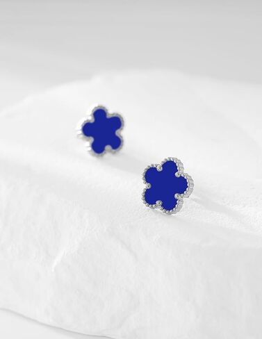 Gold Plated Stainless Steel Four Leaf Clover Stud Earrings for Women in Kuwait